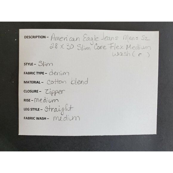 American Eagle Outfitters Jeans Men's Size 28x30 Slim Core Flex Medium Wash - Picture 7 of 7